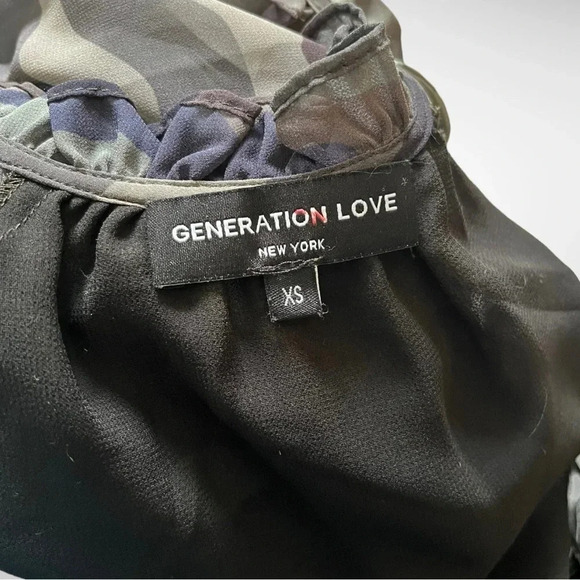 GENERATION‎ LOVE Noa Blouse Camouflage With Ruffle Details XS | EUC - Picture 7 of 10